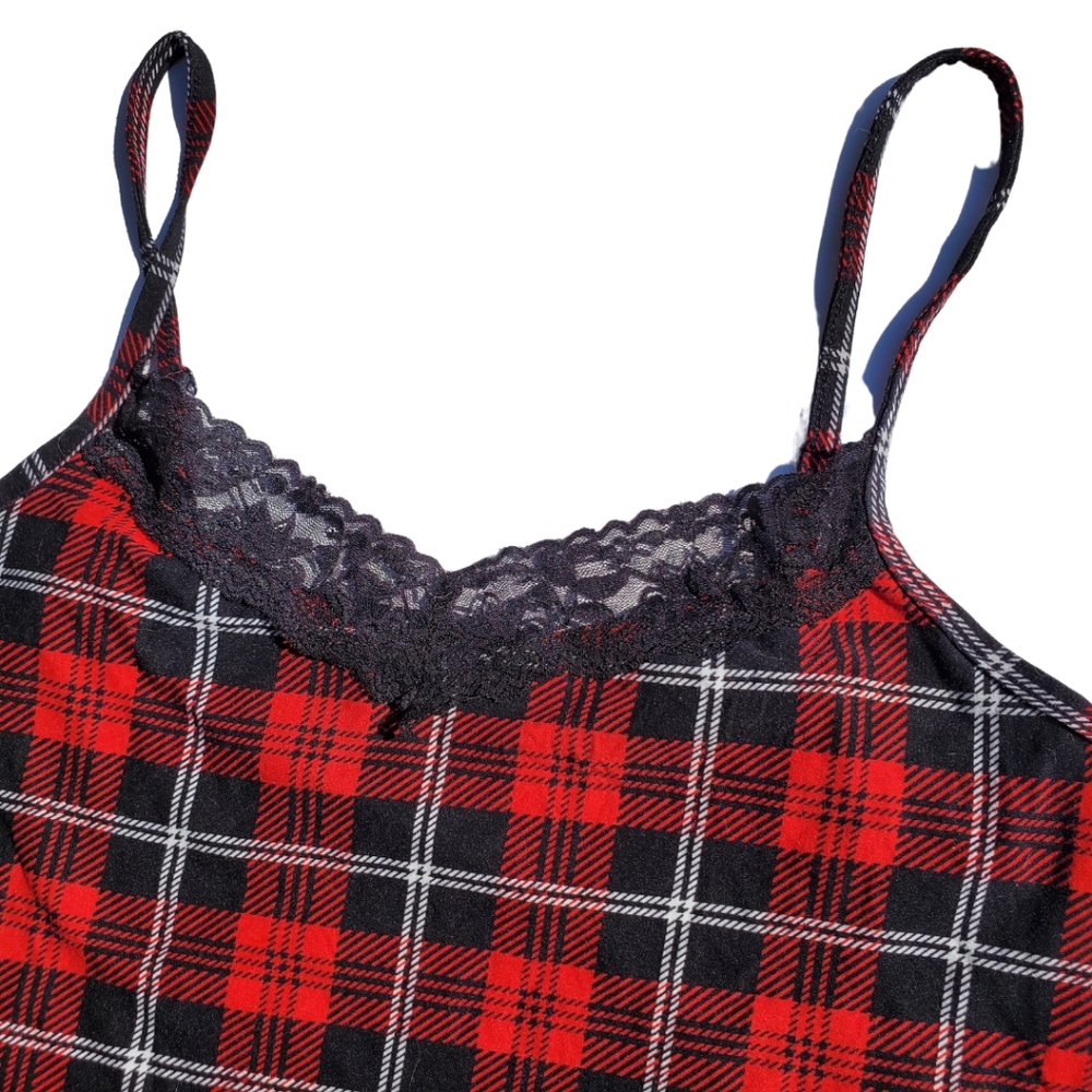 PLUS size alt plaid lace-trimmed tank - Picture 2 of 3